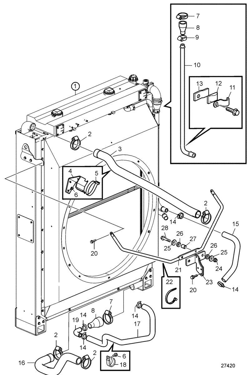Radiator and Charge Air Cooler with Connections. SN2016080036-SN2016087576