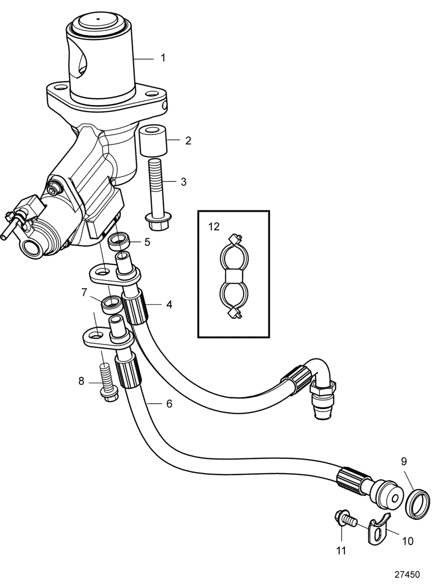 EGR-valve with connecting parts