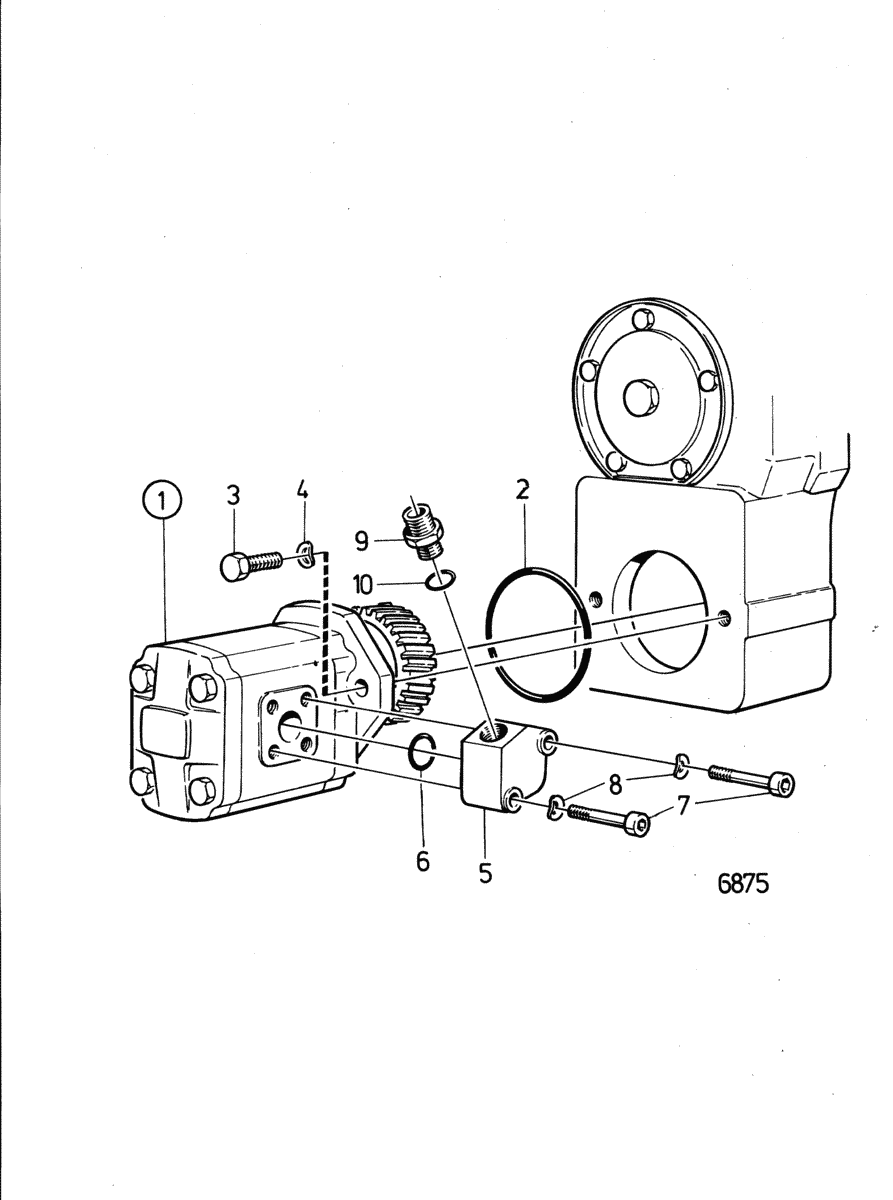 Pompe hydraulique avec pieces de montage