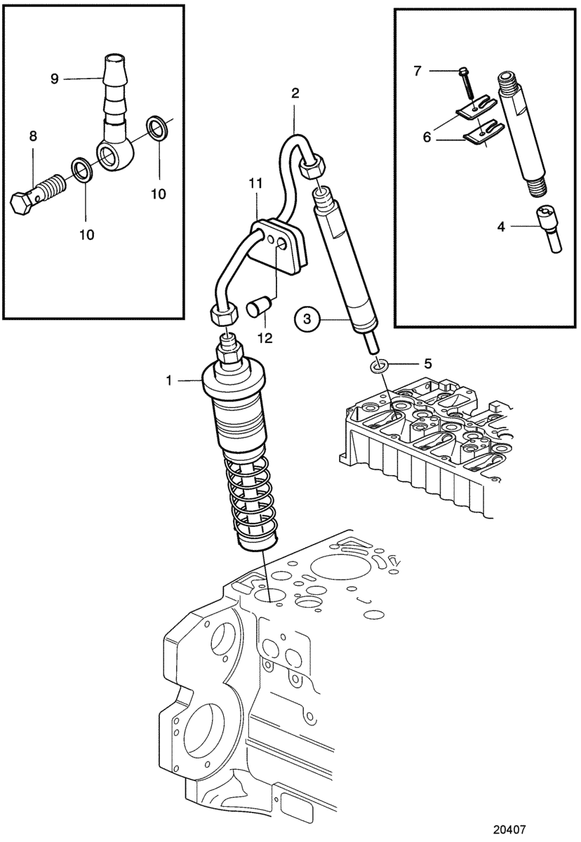 Injecteur et tuyaux de refoulement. stage 2, tier 2: B